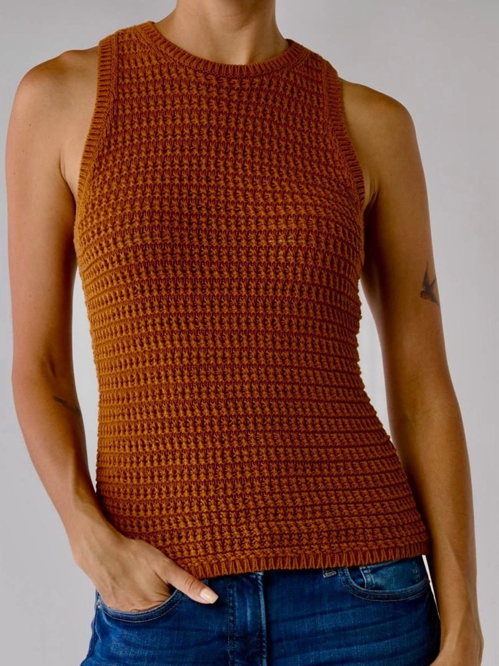 Madewell Brown Crochet Tank